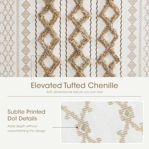 INK+IVY Extra Long Cotton Shower Curtain for Bathroom, Neutral, 72 x 84