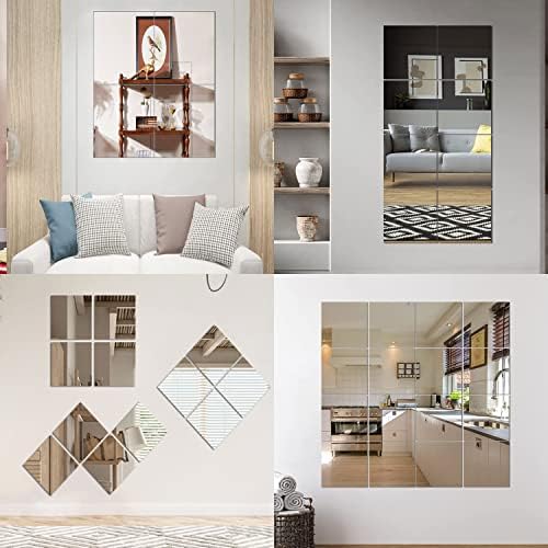 4'' x 6'' x 0.07'' Acrylic Mirror Tiles for Wall Decor, 10Pcs