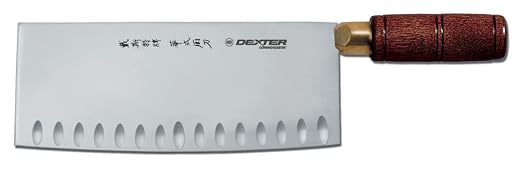 Dexter-Russell S5198GE-PCP Traditional 08210 Chinese Chef’s Knife, 8" x 3-1/4" Duo-Edge DEXSTEEL High Carbon Blade, Hardwood Handle, Professional Heavy Duty Kitchen Cook’s Knife Chinese Style