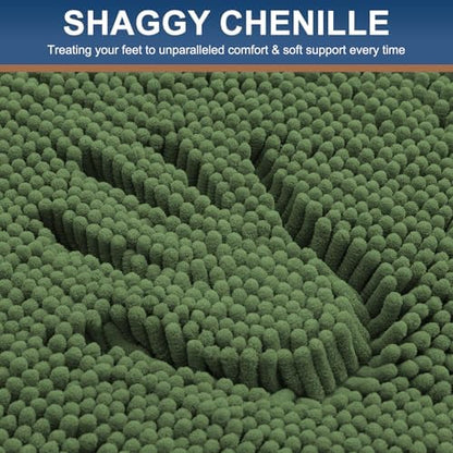 Smiry Bathroom Rugs 36X24, Luxury Chenille Extra Soft Absorbent Bath Mat