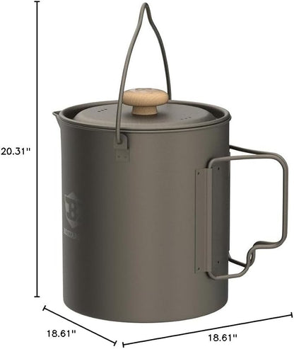 Bestargot Titanium Pot 750ml, Coffee French Press | Portable French Press, Ultralight, Camping Pot, Compatible with Camp Stoves