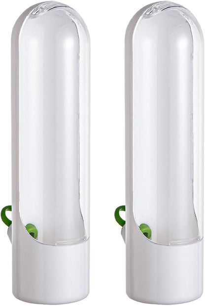Herb Keeper for Refrigerator 2 Pack, Clear Vertical Cilantro Container with Water Base, 3.35 x 2.56 x 9.84 In ABS Herb Saver for Parsley Mint Basil, Fridge Door Storage