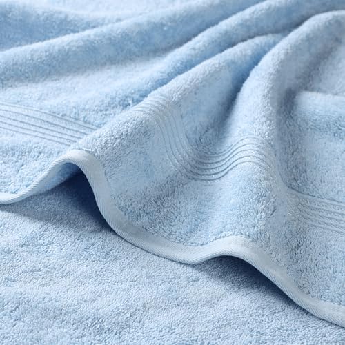 Superior Egyptian Cotton 9-Piece Towel Set, Assorted Towels for Home Bathroom, Guest Bath Decor Essentials, Includes 3 Bath, 3 Hand, 3 Face Towels/Washcloths, Quick Dry, Absorbent - Light Blue