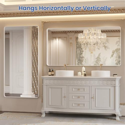 WEER White Bathroom Vanity Mirror 72x36 Inch