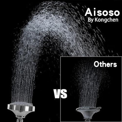 AISOSO High Pressure Rain Shower Head 5 Modes Showerhead 4.1 Inch Chrome