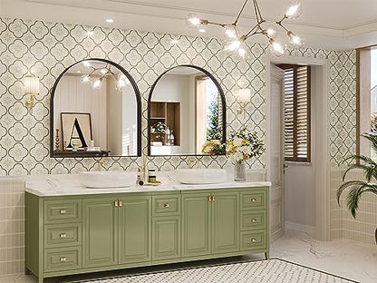 Brightify Arched Mirror, 31 x 33 Inch Black Arch Mirror