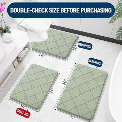 OLANLY Memory Foam Bath Mat 24x16, Ultra Soft and Absorbent Bathroom Rugs