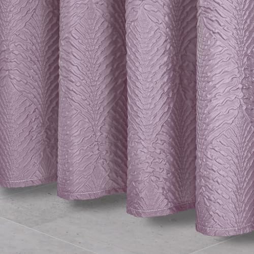 Gibelle 72x84 Extra Long Shower Curtain, Ombre Lavender 3D Embossed Half Bath Curtain
