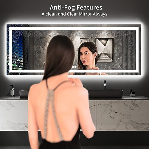 LOAAO 96"X36" LED Bathroom Mirror with Lights, UL Listed