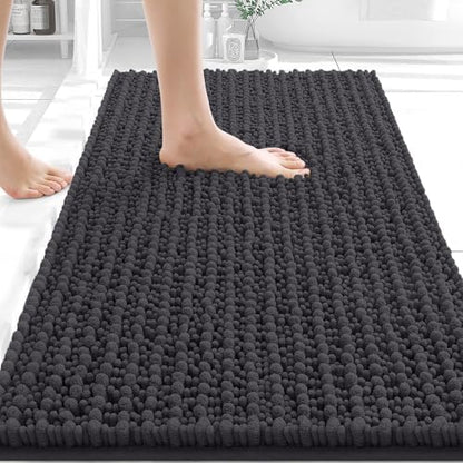 OLANLY Bathroom Rugs 34x21, Thick Soft Absorbent Chenille Bath Rugs