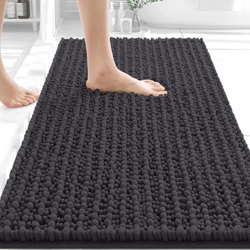 OLANLY Bathroom Rugs 30x20, Thick Soft Absorbent Chenille Bath Rugs