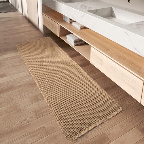Upgraded Waffle Bath Mat Runner Absorbent Non Slip Bathroom Mat, 2' x 4'