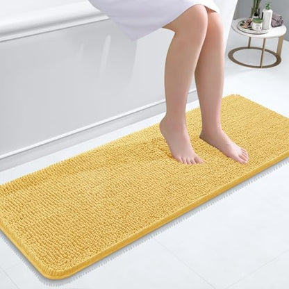 OLANLY Bathroom Runner Rugs 47x17, Extra Soft Absorbent Chenille Bath Rugs