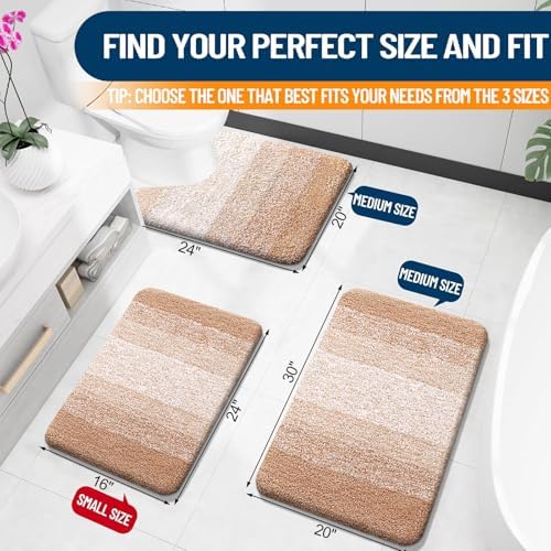 OLANLY Small Bathroom Rugs 24x16, Extra Soft Absorbent Microfiber Bath Rugs