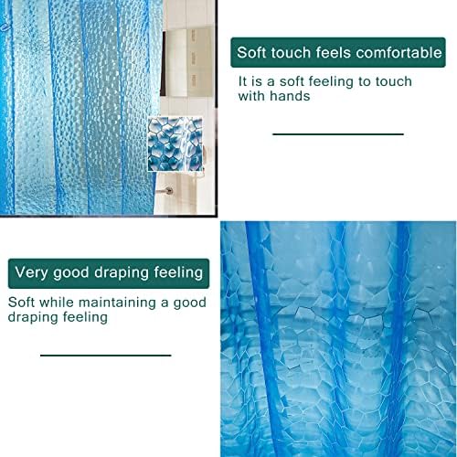 Shower Curtain Liner, 3 Pack 100% Waterproof Eva Shower Curtains with 3 Duty Heavy Bottom Magnets and 12 Rust Proof Grommets, 72x72 Weighted Shower Liner for Shower Stall, Bathtubs