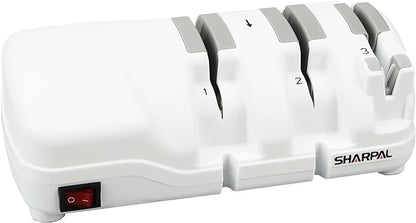 SHARPAL 198H Electric Knife Sharpener - 3 Stage Professional Knife Sharpening System with Diamond Wheels, Suit for Double-Beveled Straight Edge & Serrated Knives, Premium Fathers Day Gift