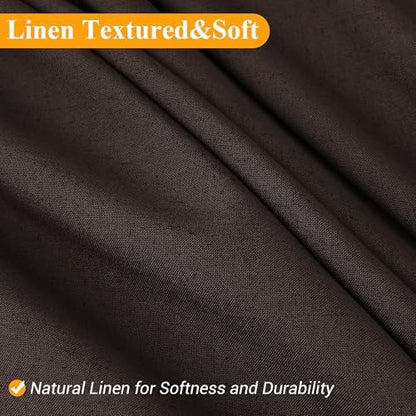 Naturoom Linen Shower Curtain 78 Inch Long for Bathroom Chocolate Brown