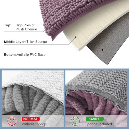 Smiry Toilet Rugs U-Shaped 24x20, Extra Soft Absorbent Contoured Bath Mat
