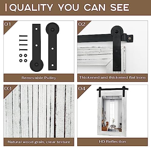 COGOOD Farmhouse Bathroom Mirrors for Over Sink - 30 x 22 White
