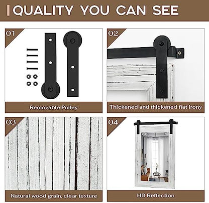 COGOOD Farmhouse Bathroom Mirrors for Over Sink - 30 x 22 White