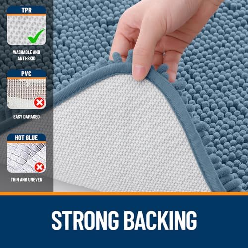 OLANLY Bathroom Runner Rugs 59x20, Extra Soft Absorbent Chenille Bath Rugs