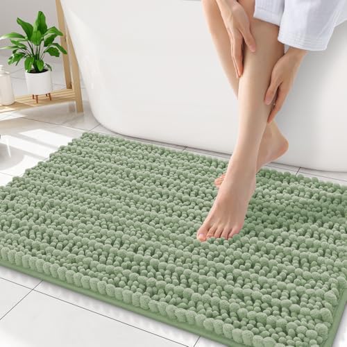 Smiry Bathroom Rugs 34X21, Extra Soft Rubber Backing Chenille Bath Mats