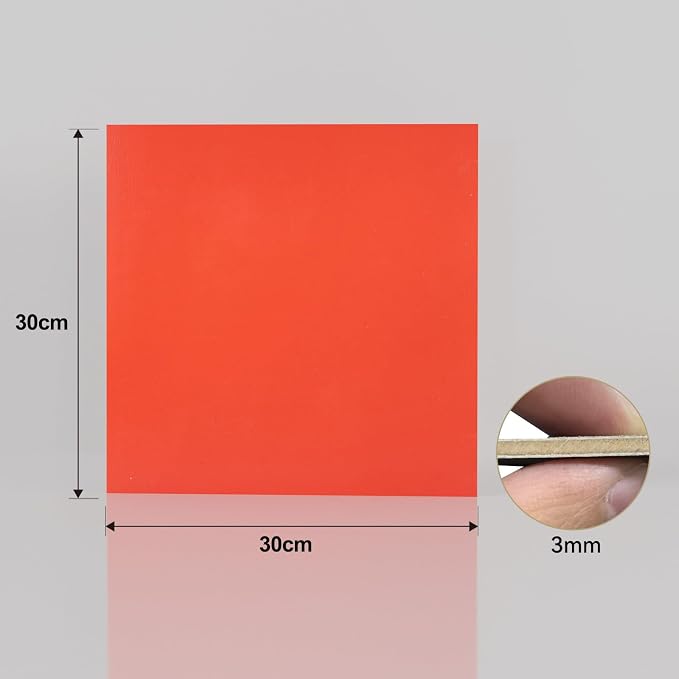 Double-Sided Colored Plywood Boards, 12x12 Inch 3mm Pre-Painted Basswood for Laser Cutting, Signs, Decorations & Commercial Craft Projects (Red and Black)