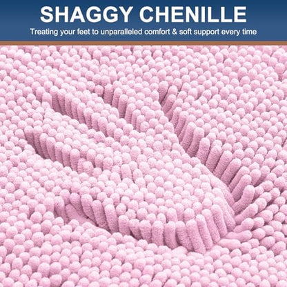 Smiry Bathroom Rugs 44X24, Luxury Chenille Extra Soft Absorbent Bath Mat