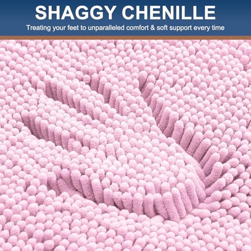 Smiry Bathroom Rugs 47X20, Luxury Chenille Extra Soft Absorbent Bath Mat