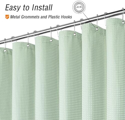 Gibelle Small Stall Mint Green Fabric Shower Curtain, 36 x 72
