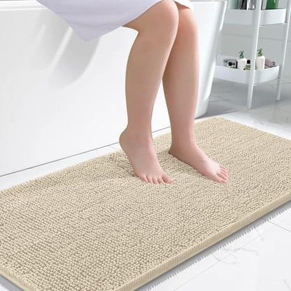 OLANLY Bathroom Runner Rugs 47x24, Extra Soft Absorbent Chenille Bath Rugs