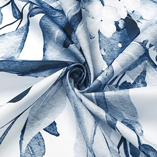 Gibelle Navy Eucalyptus Shower Curtain, Watercolor Floral Print, 72x72