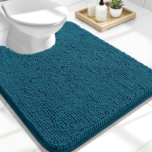OLANLY Toilet Rugs U-Shaped 24x20, Soft Absorbent Chenille Contour Rugs