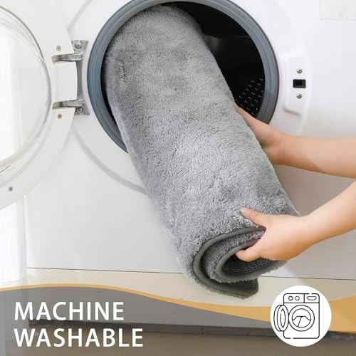 MINIDEAR Bathroom Rugs 44x24 Dark Gray - Thick Memory Foam Bath Mat, Ultra Soft & Plush Fluffy, Non-Slip, Quick Dry, Absorbent Washable Floor Microfiber Mat for Tub, Home Decor Accessories