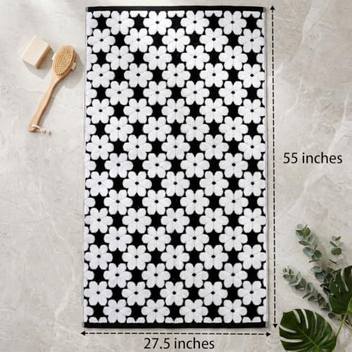 Black Bath Towels Set of 2, Super Soft & Quick Drying 27.5x55 Inches