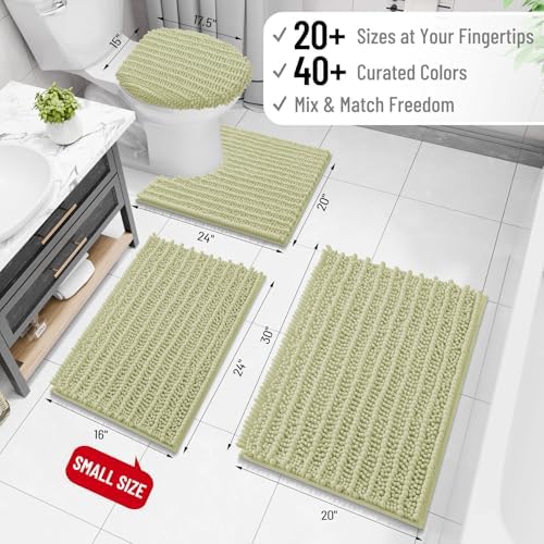 Arotive Bathroom Rugs Mat 34x21, Soft Absorbent Chenille Shaggy Bath Mat