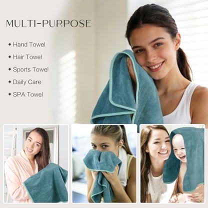 KinHwa Hand Towels for Bathroom, Microfiber Face Towels, 16x30 Inch, 2Pack