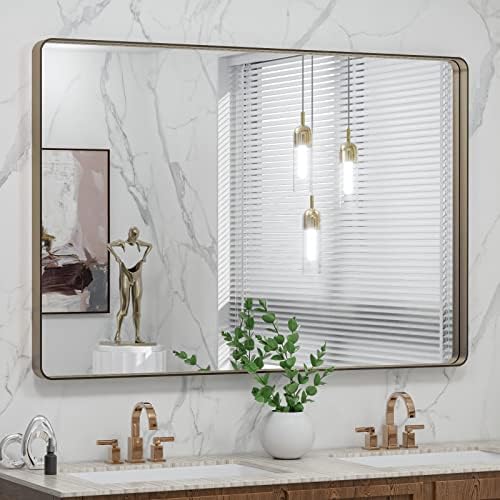 LOAAO 48"X32" Bronze Bathroom Mirror