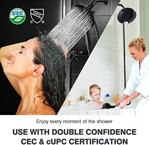 INAVAMZ 2 in 1 Shower Head with Handheld Combo High Pressure Black 2.5 GPM