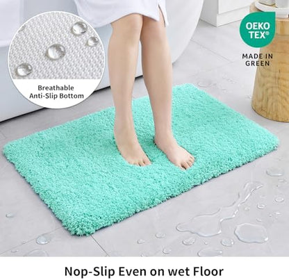 Disolla Mint Green Bathrom Runner Rug 24x59 - Large Soft Plush Bath Mat, Thick Long Non-Slip Shaggy Floor Mat, Ultra-Absorbent for Master Bathroom Bedroom