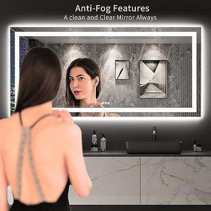 LOAAO 84"X40" LED Bathroom Mirror with Lights, UL Listed
