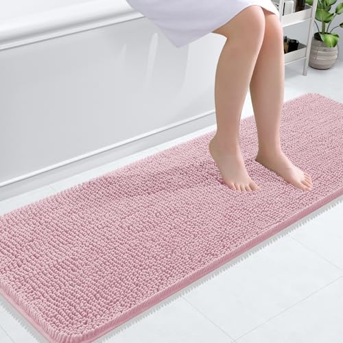 OLANLY Bathroom Runner Rugs 59x20, Extra Soft Absorbent Chenille Bath Rugs