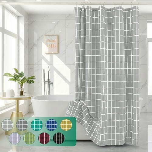 Fabric Farmhouse Shower Curtain-Extra Long Cloth Shower Curtains Bathroom