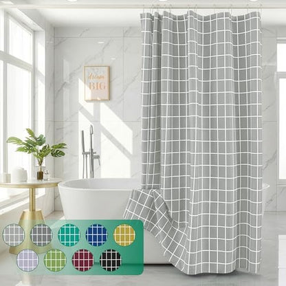 Fabric Farmhouse Shower Curtain-Extra Long Cloth Shower Curtains Bathroom