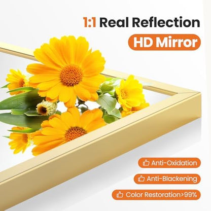 Sweetcrispy 31x32 Bathroom Mirrors for Wall, Arched Mirror for Over Sink
