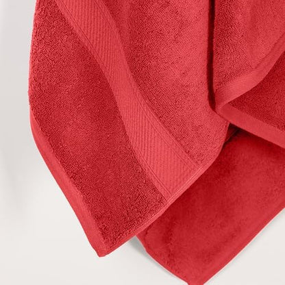SUPERIOR Egyptian Cotton Plush & Absorbent, Bath Towel Set of 2, Red