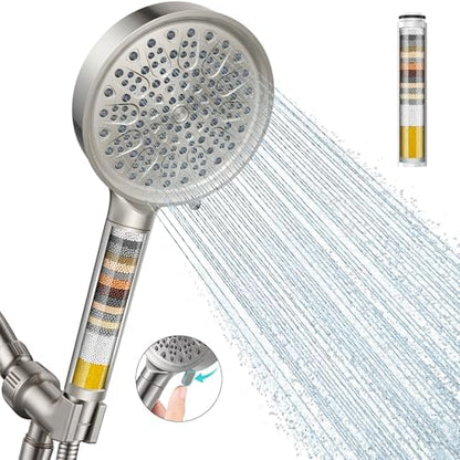 Cobbe Filtered Shower Head with Handheld, Water Softener for Hard Water