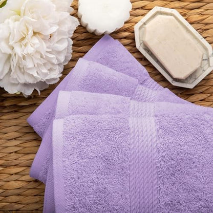 SUPERIOR Egyptian Cotton Plush & Absorbent, Hand Towel Set of 4, Purple
