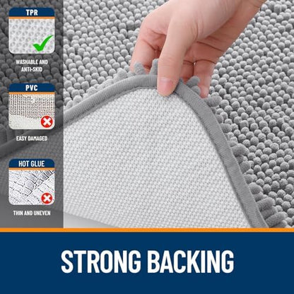 OLANLY Bathroom Rugs 30x20, Extra Soft Absorbent Chenille Bath Rugs