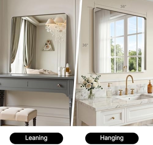 36"x36" Bathroom Vanity Mirror for Wall Aluminum Framed Farmhouse Rectangle
